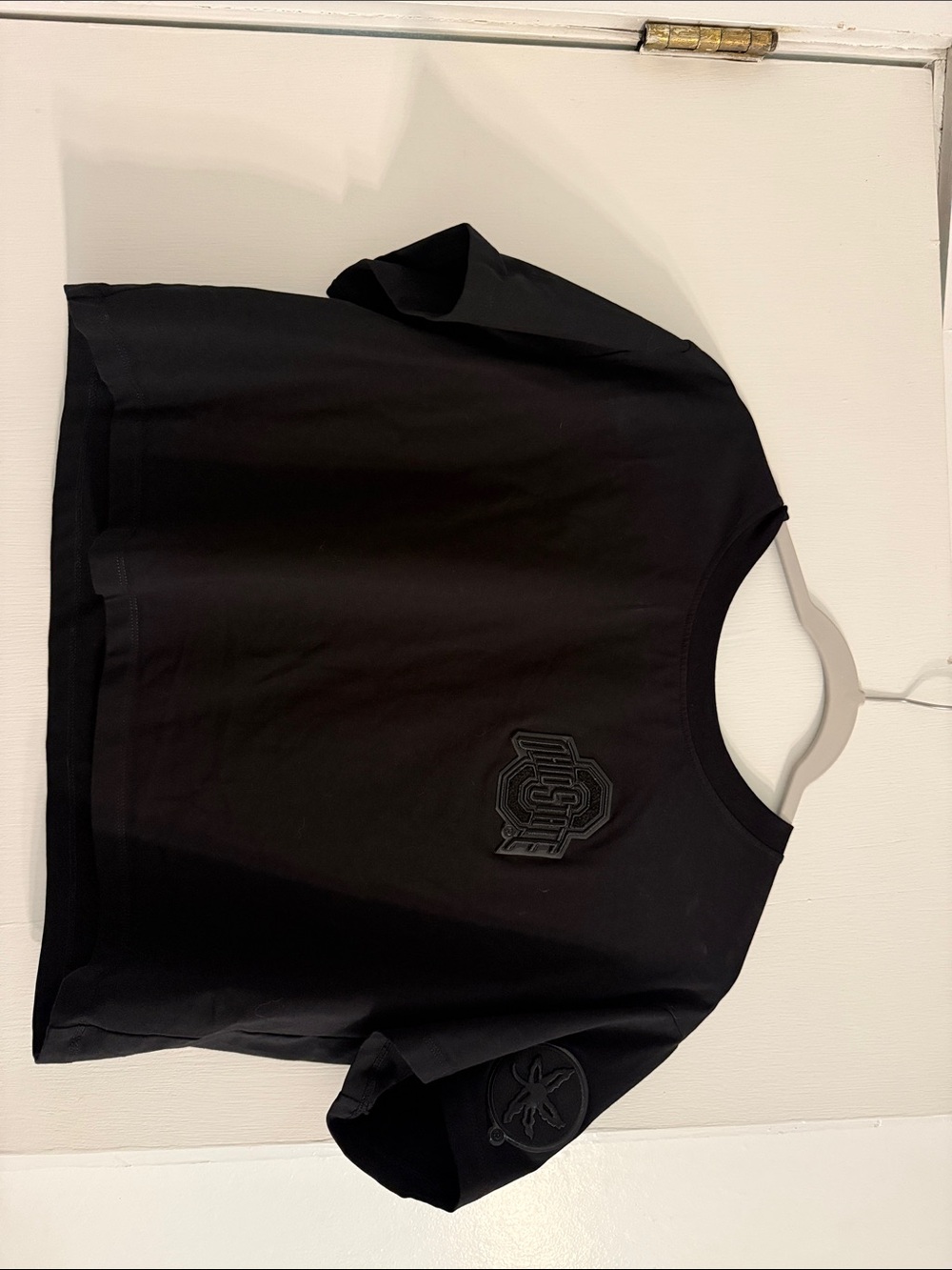 Black Crop Top Short Sleeve with OSU Logos